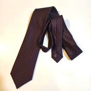 AWEARNESS Kenneth Cole men's 100% Silk Burgundy  Red wine Tie